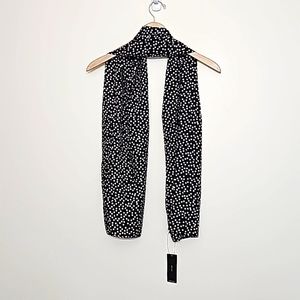 Banana Republic 100% SILK black scarf with with polka dots